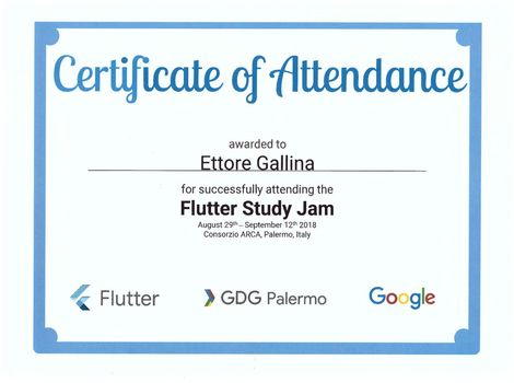 Certificato Flutter